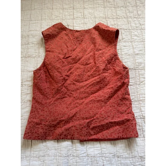 Vintage Ann Taylor Coral/ Orange Vest • Size : M - Picture 2 of 10